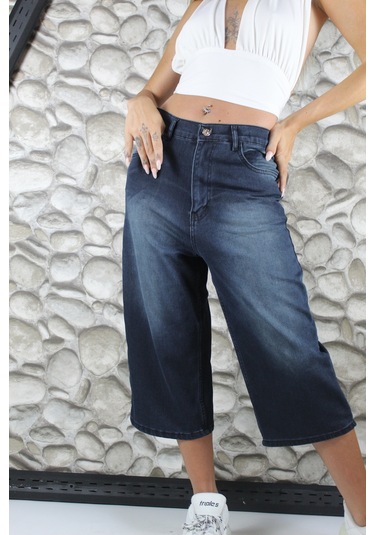 St.poll Unisex Baggy Şortolon Mavi