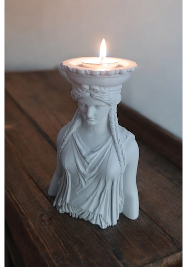 Dekoratif Masa Üstü Karyadit Kızı Hediyeli Bacasız Şömine Beyaz