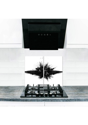 Cam Ocak Koruyucu ve Kesim Tablası Kara Duman 60Cm X 52Cm 2 Pa