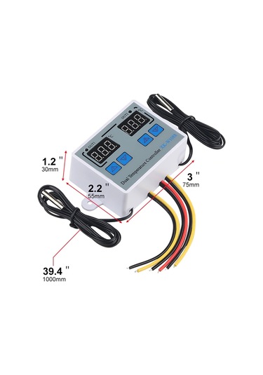 Mufunye Çift Kanallı Dijital Termostat - Isıtma/soğutma Kontrol Röleli Xk-w1088 Dc24v Termoregülatör