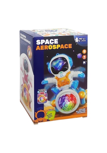 Prestij Oyuncak Işıklı Müzikli 3d Astronot Robot Qb-67y Blue