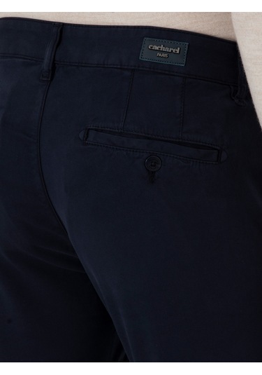 Cacharel Lacivert Slim Fit Kanvas Pantolon