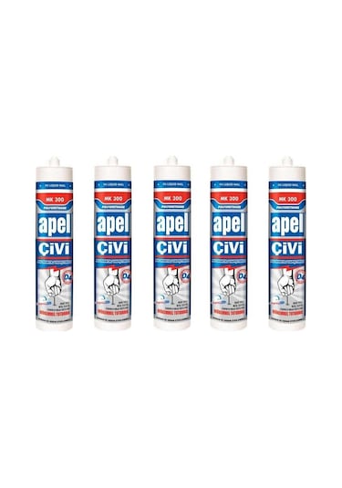 5 Adet Apel Silikon Sıvı Çivi Montaj Kit Güçlü Yapıştırıcı 390 Gr