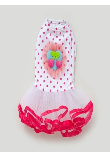 Patici Miss Pembe Çilek Tütülü Kedi Köpek Elbisesi