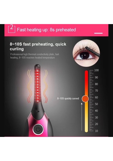 Sones Duosi Dy-102 Taşınabilir Kalem Stili Isıtmalı Uzun Ömürlü Elektrikli Ütü Kirpik Kıvırıcısı Usb Şarj Edilebilir Elektrikli Isıtmalı Makyaj Kıvırma Klipsi