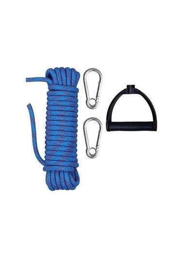 Besthome1 Karabinalarla Tırmanma Ve Yürüyüş İçin Paslanmaz Çelik Vinç Halatı Mavi Mavi