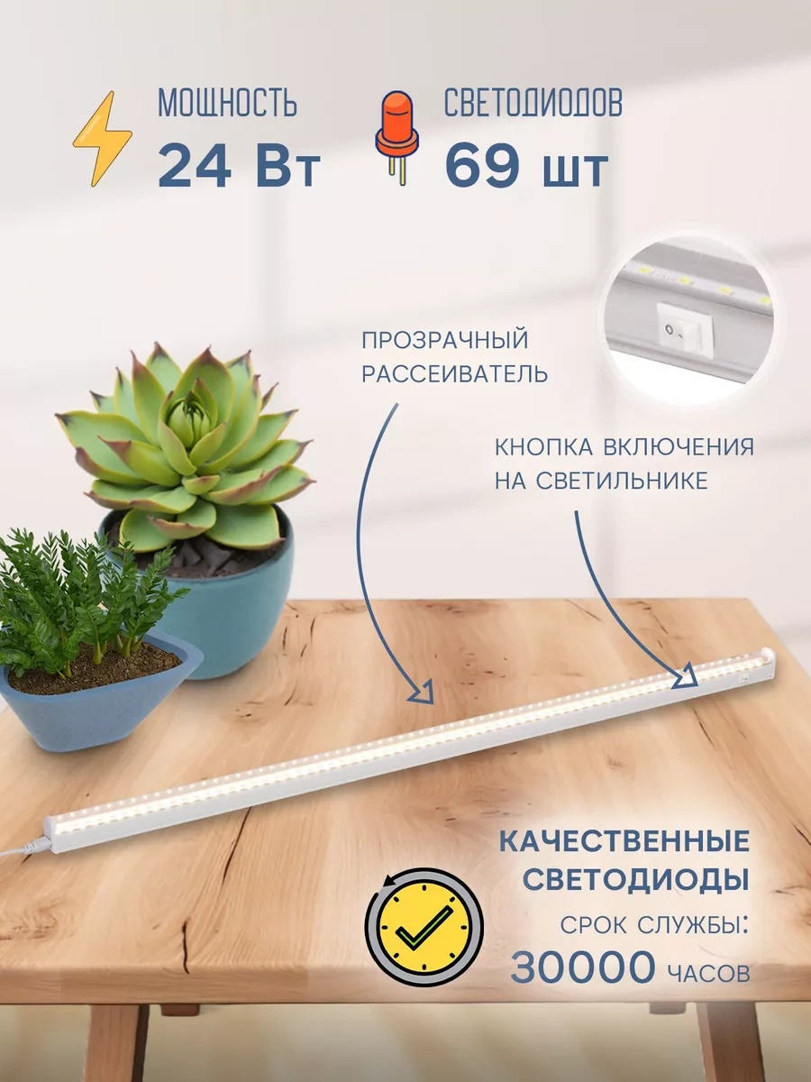 Uniel Bitkiler İçin 872mm Led Fitolamba, 24w, Spfr 240263027 Beyaz