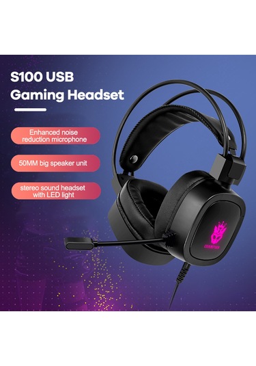 Tenfowee S100 Usb Oyun Kulaklığı - 7.1 Sanal Surround Ses, Gürültü Önleyici Mikrofon Ve Led Aydınlatmalı Profesyonel Oyuncu Kulaklığı