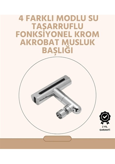 360 Dönüşlü Su Akışı Başlığı 4'ü 1 Arada Kullanım Çok Renkli