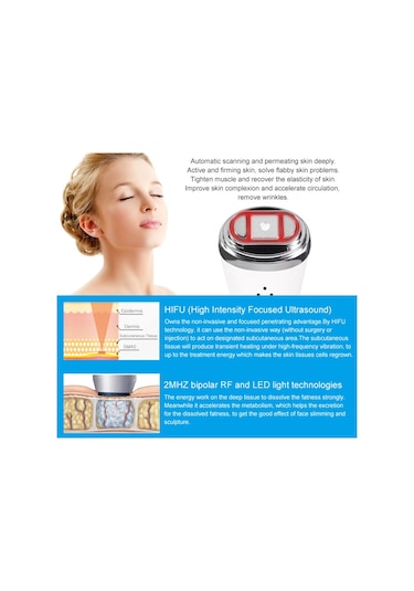 Ambition Mini Hıfu Ultrasonik Ölçekleyici Kaldırma Ve Kırışıklık Beyaz