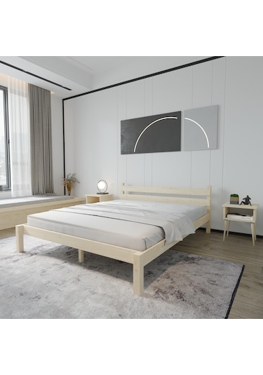 Letto Model Vernikli Çam Ahşap Karyola-113 150 x 200 CM