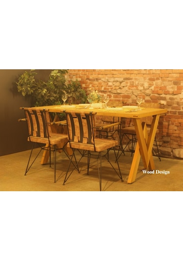 Neiwel Garden Venus Doğal Ahşap Bahçe Yemek Masası-100-180 Açık Ceviz