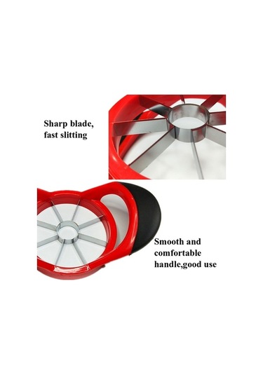 Cbtx Elma Kesici Paslanmaz Çelik Meyve Dilimleyici Kırmızı Kırmızı