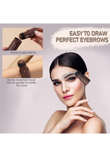 Yifomall Kaş Şablonu Seti - 12 Adet Kalıp Ve 2 Fırça İle Kalıcı Su Geçirmez Kaş Makyajı Koyu Kahverengi