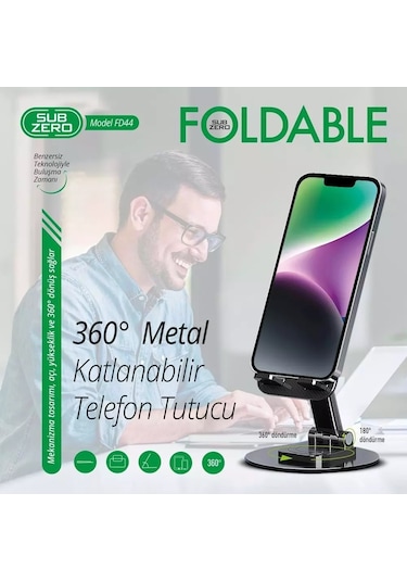 Subzero Fd44 Metal Masa Üstü Tablet Telefon Standı 360 Hareketli
