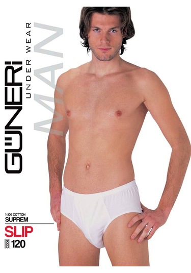 Erkek Beyaz Süprem Penye Slip %100 Pamuklu 3 Lü Paket 120-3b Beyaz