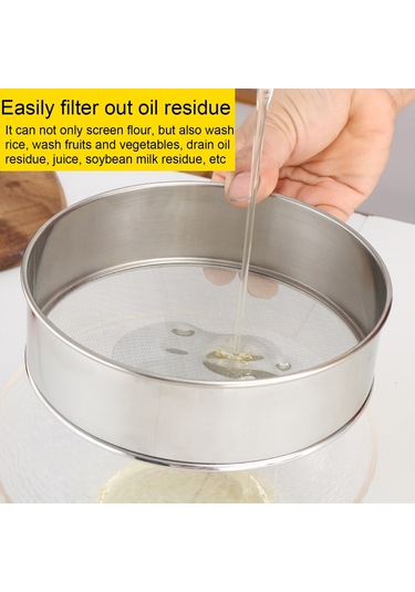Skycity Paslanmaz Çelik Un Eleği 25cm - İnce Ağızlı, Pas Koruyucu, Hamur Pişirme, Meyve Sebze Yıkama İçin Diğer