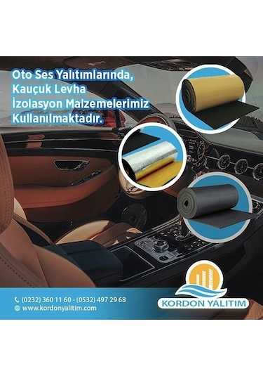 Kordon Yalıtım Folyolu Yapışkanlı Izolasyon Kaput Ses Isı Yalıtım