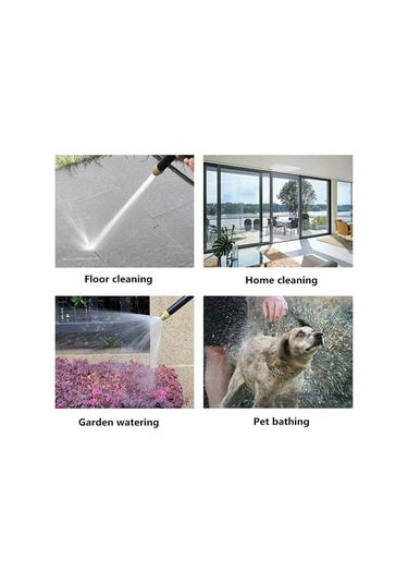 Jms Yüksek Basınçlı Su Tabancası Araba Yıkama Zemin Temizleme Çim Avlu Bahçe Sulama Nozulu Yağmurlama