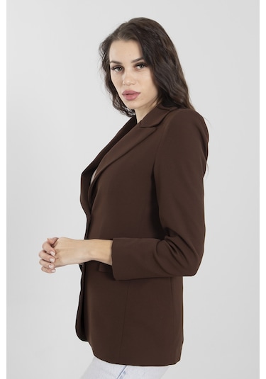 Feminist Kahve Vatkalı Astarlı Blazer Ceket 0105110.05 Kahverengi