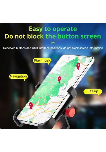 Promend Sjj-297b Gidon Standı Modeli Bisiklet Telefon Tutucu Evrensel Alüminyum Alaşımlı Elektrikli Bisiklet Dağı Siyah