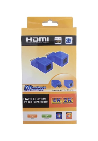 30m Hdmi Extender 4k-2k Hdmı Uzatma Aparatı 3d 1080p - Cat5e Cat6 Hdmı Uzatıcı - 30mt 1080p Görüntü