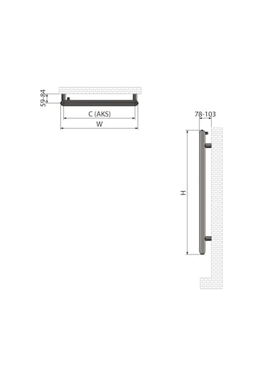 1400x500mm Vista Parlak Paslanmaz Çelik Havlupan