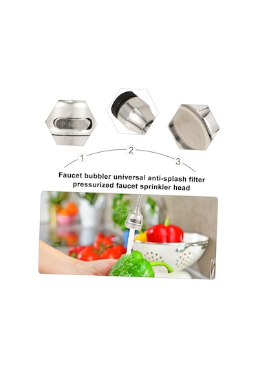 1 Bilgisayar Musluk Duş Musluk Püskürtücü Musluk Aksesuarı Gümüş