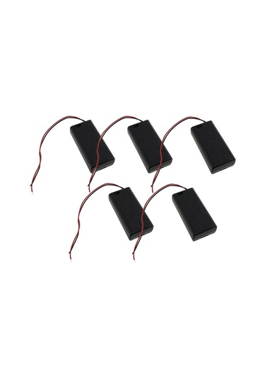Kapaklı Anahtarlı Kablolu 2 Li Pil Yuvası Aa Pil İçin 5 Adet