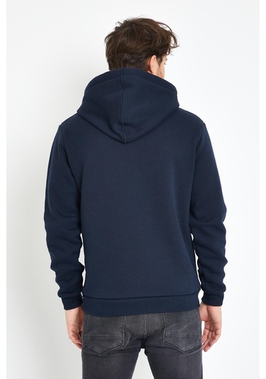 Polostate Erkek Arizona Nakışlı Kapüşonlu 3 İplik Sweatshirt Lacivert