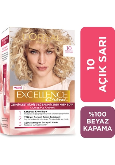 Loreal Paris Excellence Creme Saç Boyası - 10 Açık Sarı