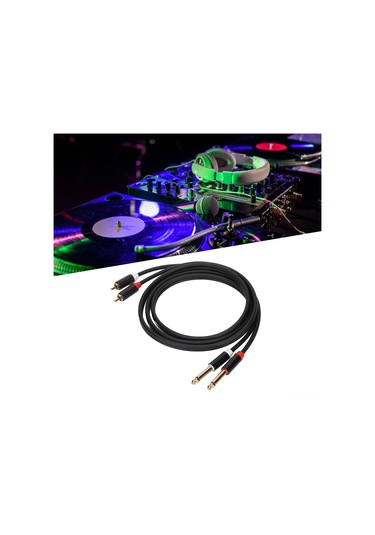 Tenfowee 1.5m Pvc Bakır Çekirdekli Dual Rca Erkekden Dual Ts 6.35mm Mono Ses Kablosu - Alüminyum Kasa, Çift Katmanlı Gövdeleme, Gold Kaplama - Cd/dvd, Mikser, Güç Amfi Bağlantısı