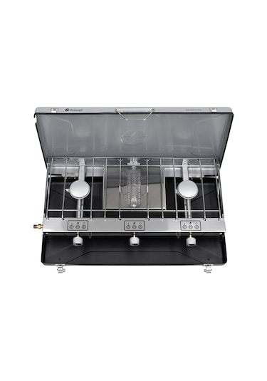 Outwell Kirishima Trio Stove Üçlü Kamp & Karavan Ocağı Lpg Çıkışlı Gri