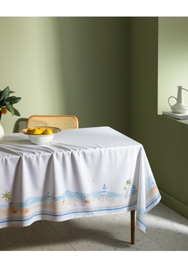 Lazule Masa Örtüsü - Açık Mavi/bej - 150x200 Cm 8684427277843 Çok Renkli