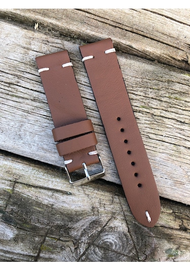 24 Mm Taba Deri El Yapımı Saat Kordonu