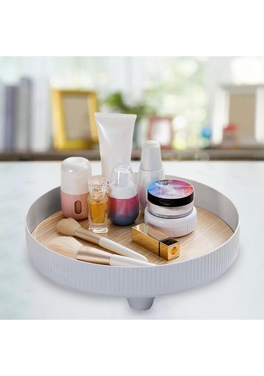 Suntek Vanity Tepsi Takı Yatak Odası Dresser Parfüm Bilezik Gri