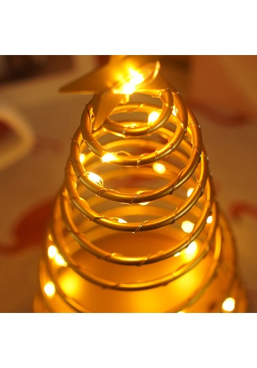 Mufunye Demir Spiral Yıldız Şekilli Noel Dekorasyon Lambası, Islak Beyaz Işık, Oda Aydınlatma Ve Zırhlı Vitrin Aletleri Pil Dahil Değil Diğer