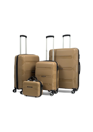 Lucas Polipropilen Kırılmaz Valiz Seti, 4'lü Set - Gold Gold