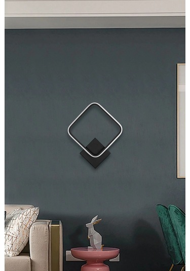 Kira Aplik Siyah Renk Gün Işığı Ledli Banyo Mutfak Duvar Aplik Siyah