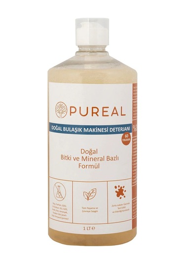 Pureal Doğal Bulaşık Makinesi Deterjanı - 60 Yıkama 1 L