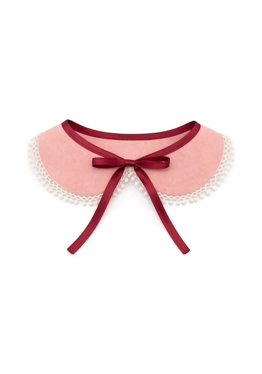 Rakerplus Vintage Tarz Kurdeleli Pembe Kız Çocuk Yakalık