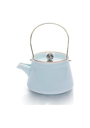 Celadon Seramik Işın Çay Potu 240 Ml, Japon Tarzı Çay Potu Pu'er Pot Ev Çay Seti Tek Çaydanlık Seramik Çiçek Çaydanlık Su Isıtıcısı Çaydanlıklar Altın - Beyaz