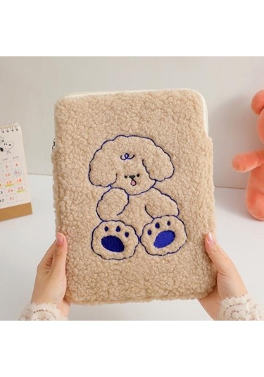 Kahverengi Toz Geçirmez Hafif Pratik 11 Inç Yumuşak Dokunuşlu Köpek Desen Dizüstü Tablet Pc Koruyucu Kılıf Laptop Çantası