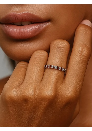 Lapshov 925 Ayar Gümüş Granat Taşlı Yüzük 11221094 Diğer