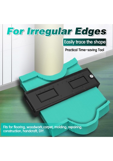 Kosona Mavi Abs Kontur Ölçer 12,8cm - Düzensiz Şekilleri Taklit Etmek İçin Ahşap İşleri, Döşeme İçin Zaman Tasarrufu Aracı Mavi