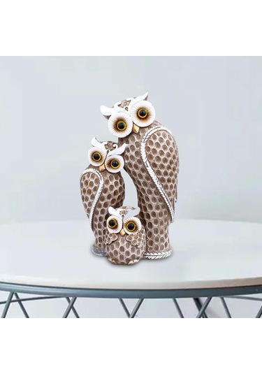 Suntek Nordic Masaüstü Baykuş Aile Heykeli Süsler Oturma