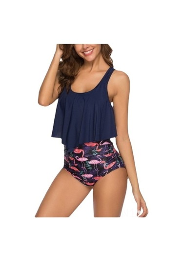 Konesam Kadınlar İçin Siyah Çiçek Desenli Lehte Detaylı Bikini Mayo - Hafif, Dayanıklı, Spor Ve Tatil İçin - L Beden Diğer