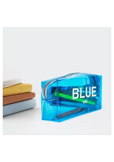 Vukı Seffaf Kalem Cantası Mavı Vk-0096-03