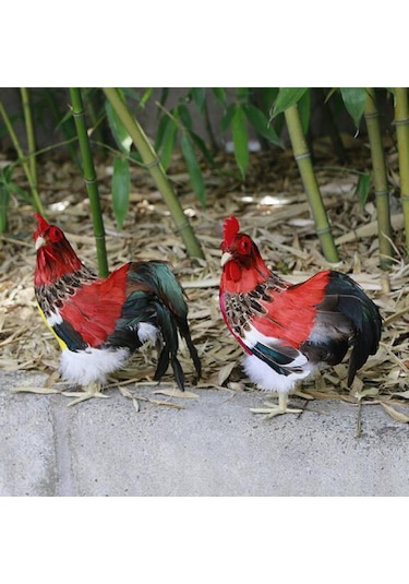 Suntek Yapay Gerçekçi Horoz Şekil Ev Açık Bahçe Dekor 24x20