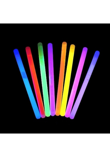 100 Adet Kalın Glow Stick Parti Işığı Neon Işık Fosforlu Çubuk Işıklı Çubuk Ultra Canlı Parlak Işık